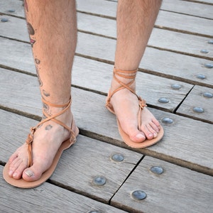 Huarache Barefoot Sandals for outdoor experience made from leather