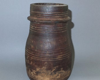 Old Tibetan Wooden Pot, Tribal Domestic Utensil Tibet, FREE SHIPPING