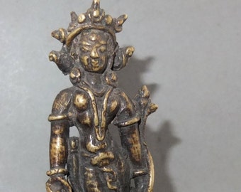 RESERVED for Mastery Nepalese Bronze Bodhisattva Padmapani Lokeshvara with Varada Mudra Statue from Nepal, Buddhist Fold Art, FREE SHIPPING