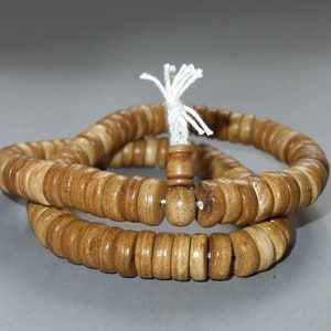 Tibetan Rosary with Handmade Yak Bone Prayer Mala Beads from Tibet, Buddhist Art, FREE SHIPPING