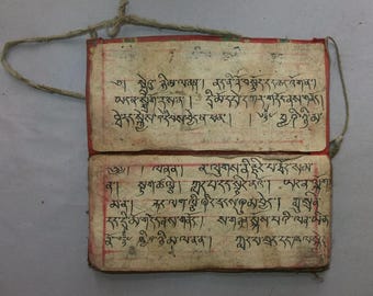 Old Handwritten Tibetan Manuscript Book from Nepal, Buddhist Religious Ritual Ceremonial Text, Asian Art