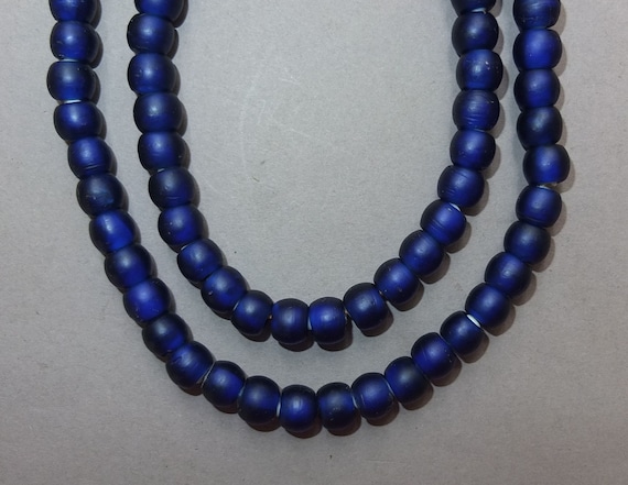 Necklace Strand with Old Round Blue with Inside W… - image 2