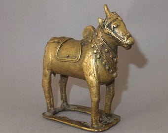 Old Bronze Folk Animal Cow Bull Statue Nepal, Nepali Shiva Vehikel, Tribal Art