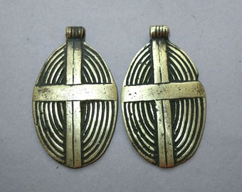 Two NAGA Handmade Brass Pendants, Folk Jewelry, Ethnic Art, Traditional Naga Pendants, FREE SHIPPING