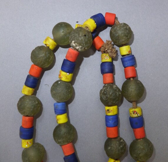 Necklace Strand with Yellow Red Blue and Transpar… - image 3