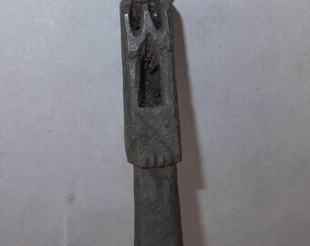 Nepalese Ritual Wooden Drum Handle, Buddhist Shaman Art