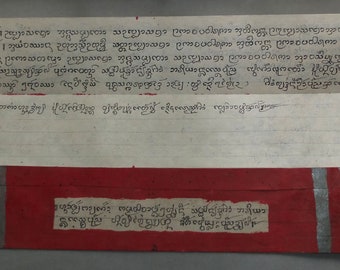 Old Burmese Hand Written Buddhist Manuscript, Buddhist Prayer Book, Religious Art Burma, FREE SHIPPING