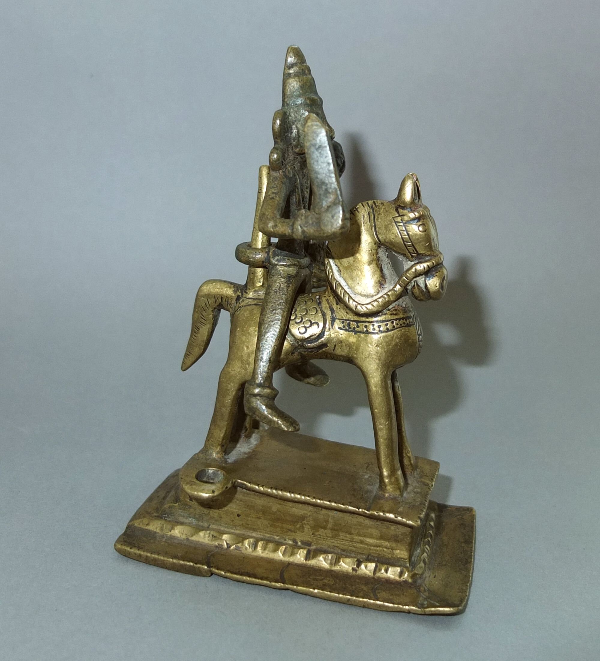 アンティークブロンズ製シヴァ・パールヴァティ像、ネパールヒンドゥー