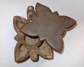 Old Wooden Leaf Box, Nepal Tribal Folk Art