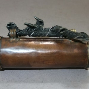 Copper Amulet Box Ghau Large Pendant from Nepal, Buddhist Folk Art Tibet, FREE SHIPPING image 2