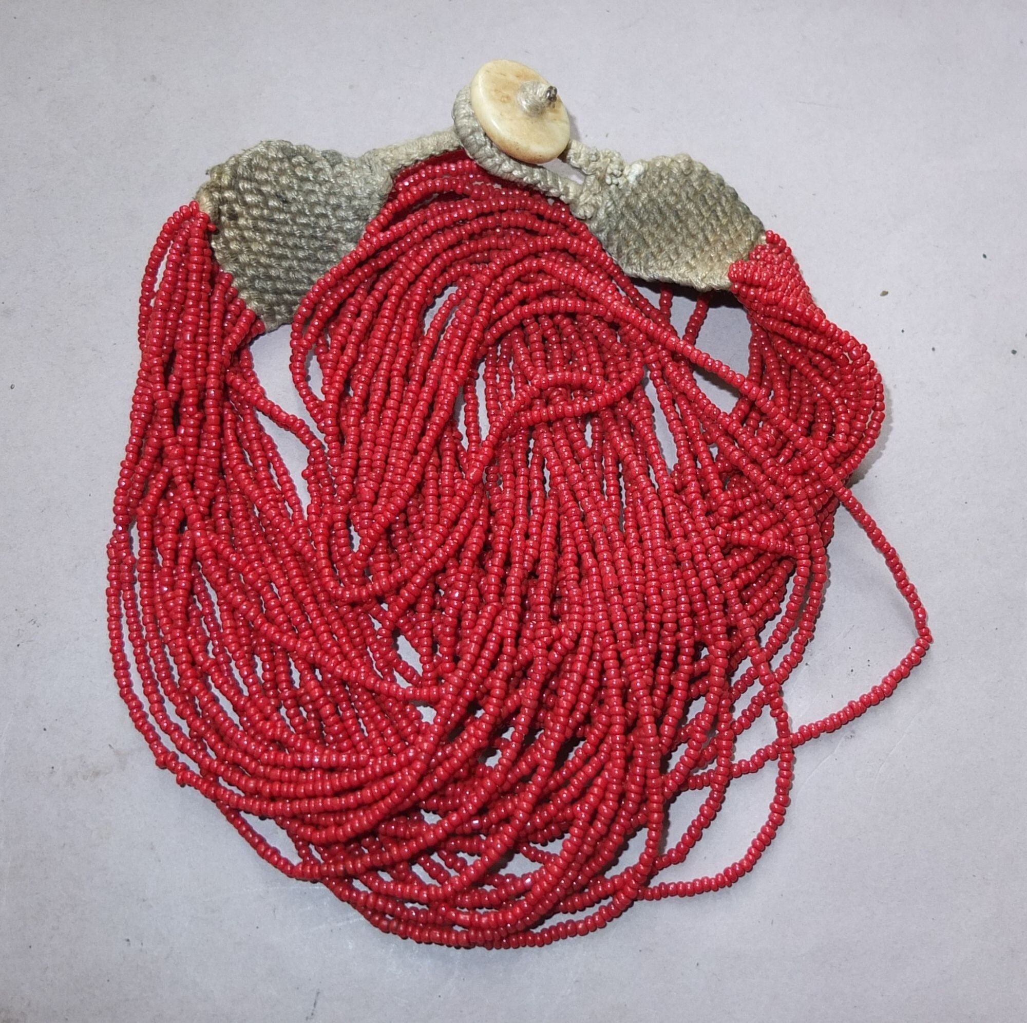 Collier Vintage Ethnique Multi-Rangs De Perles - Taille 38 Cm - N°497 - Occasion