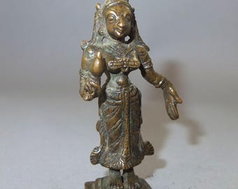South Indian Antique Bronze Bhudevi Statue, Tamil Nadu Statue