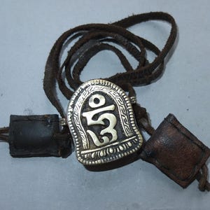 Tibetan Copper Ghau Gau Decorated with Syllable HUM Filled with Mantras on Fabric, Buddhist Prayer Box Shrine Amulet, FREE SHIPPING