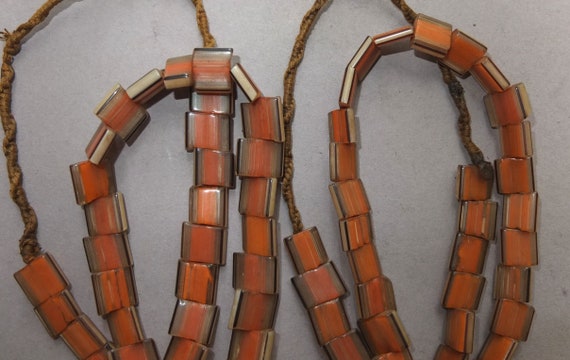 Two Necklaces Strands with Orange Glass Beads fro… - image 4