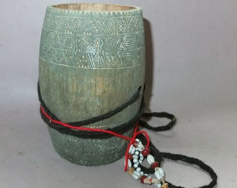 Ancien pot en bambou Hmong du Laos, ustensile de ménage folklorique, art ethnique asiatique, livraison gratuite