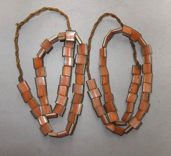 Two Necklaces Strands with Orange Glass Beads fro… - image 3