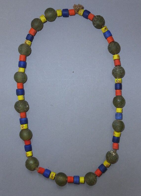 Necklace Strand with Yellow Red Blue and Transpar… - image 2