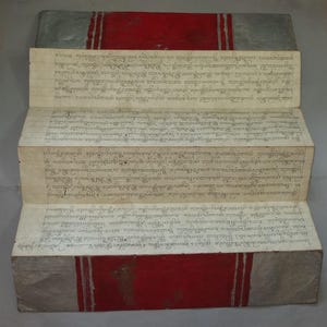 Oud Birmaans handgeschreven boeddhistisch manuscript, boeddhistisch gebedenboek, religieuze kunst Birma, GRATIS VERZENDING