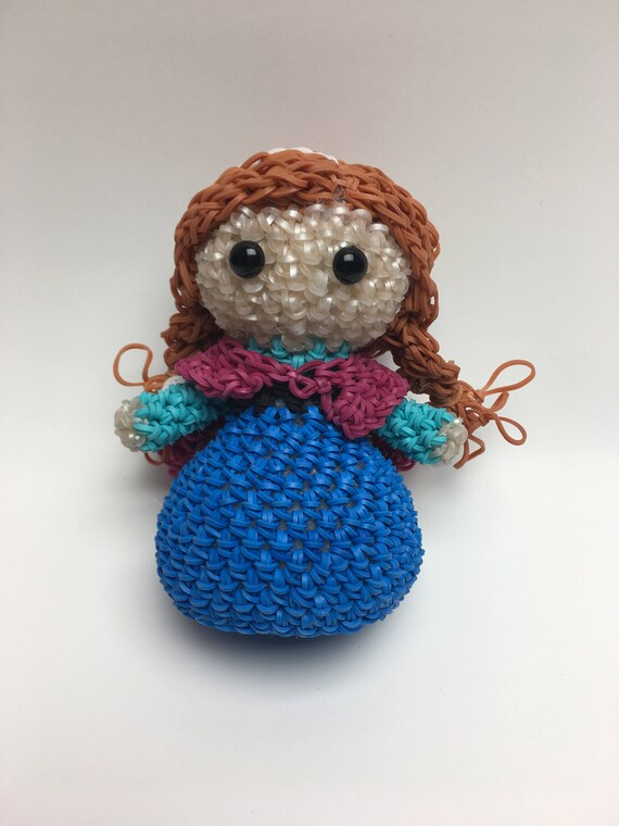 Disney S Frozen Anna Rubber Band Figure Rainbow Loom Etsy