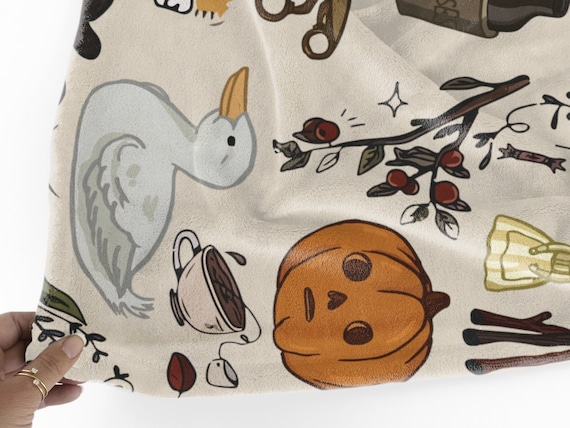 Over the Garden Wall Blanket Over The Garden Wall Pottsfield Harvest Festival Halloween Blanket Retro Harvest Festival College Blanket