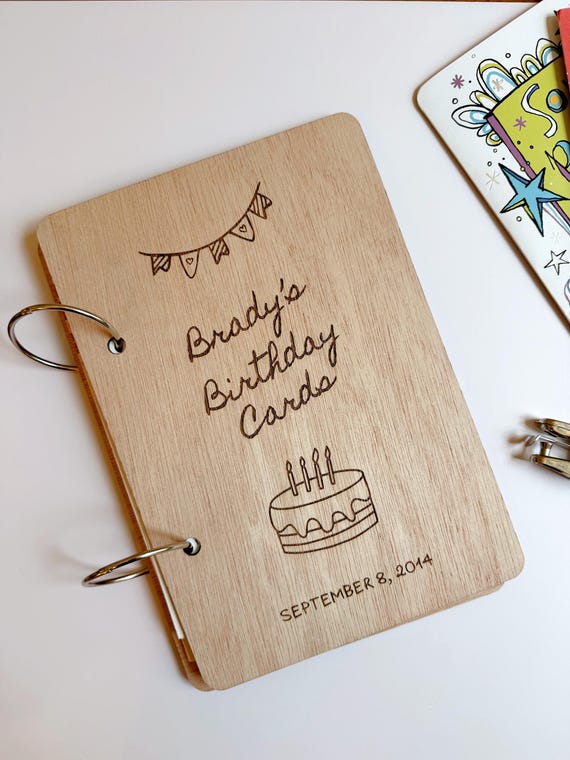 New Birthday Card Keeper Wooden Personalized Card Keeper Card Storage Card Binder Card Organizer