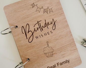 Porte-cartes d'anniversaire en bois personnalisé - Rangement pour cartes - Classeur de cartes