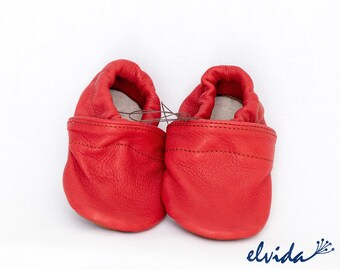 Baby Lederschuhe - Schluppi von Behrens - Rot