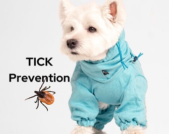 Dog Tick Prevention | Flax Overall | Tick Protection | Linen Dog Coverall | Summer Dog Clothes |Dog Onesie For Summer |Preventing Tick Bites