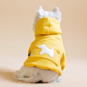Yellow Fleece Dog Hoodie: Cozy Winter Coat, Small Dog Clothes