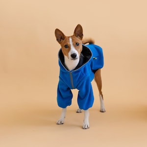 Designer Dog Sweater for Basenji | Cozy Fleece Hoodie | EU Made | Perfect Fit | Luxury Dog Coat | Small Dog Clothes | Embroidered Dog Hoodie