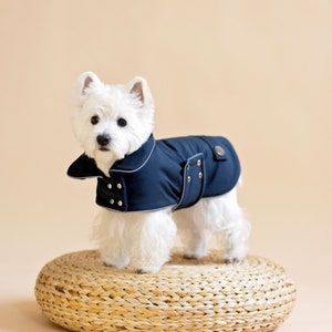 Waterproof Dog Coat With Collar. Warm Fleece or Thin Underlayer. Light Reflective Trimming. Closer with Metal Studs. Dog Winter Coat. CiuCiu