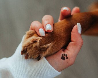 Black Ink | Temporary Paw Tattoo | Dog Print Temporary Tatoos | Paw Print | Fake Animal Tattoo | Dog Tatoo | Minimalistic Tiny Tattoo CiuCiu