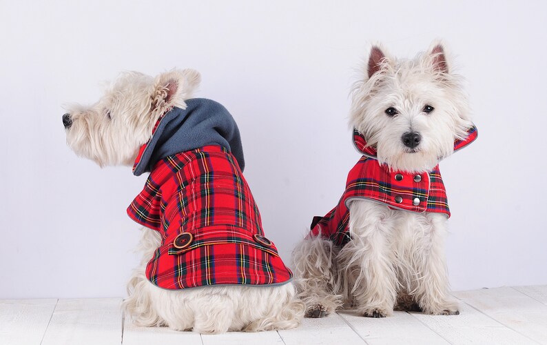 2 COATS RED PLAID dog coats tartan dog coats westie walk Etsy