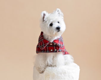 Plaid Dog COAT | Scottish Dog Winter Clothes | Monogrammed Dog Coat | Westie Walk Jacket | Dog Warm Coat | Tartan Dog warm Clothes | British