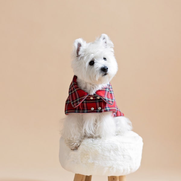 MANTEAU écossais pour chien | Vêtements d'hiver pour chien écossais | Manteau pour chien à monogramme | Veste de randonnée Westie | Manteau chaud pour chien | Vêtements chauds pour chien tartan | britannique