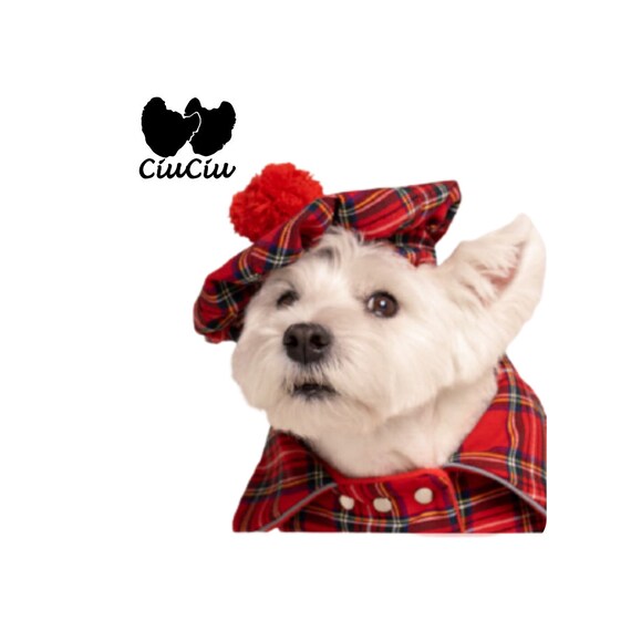 plaid dog hat