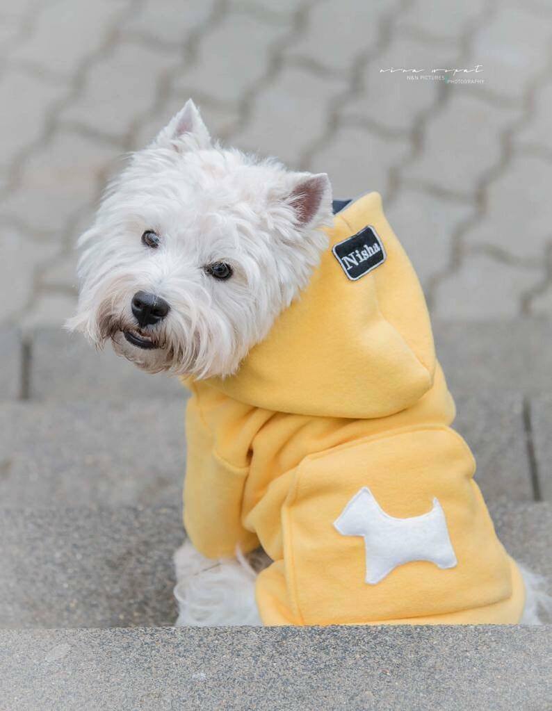 GIRL fleece westie SWEATER front ZIP. warm dog sweater westie Etsy