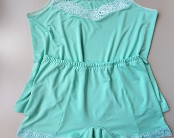Bamboo Lounge Set, Lace Trimmed Tank Top and Boyleg Briefs