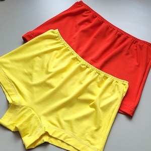 Kleurrijke katoenen viscose-boxershorts geel en oranje ondergoedboyshorts Set van 2 loungeshorts