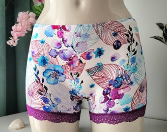 Womens Organic Briefs, Natural Underwear, Boxer Shorts, Soft Lace Boy Shorts
