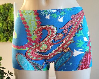 Abstract Viscose High Waist Briefs, Boy Leg Panties