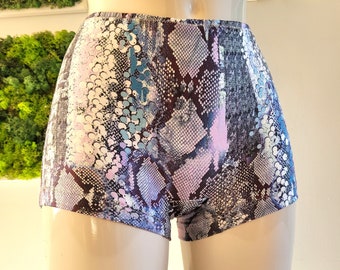 Handmade Viscose Boxer Briefs: Abstract Print High Waist Boyshorts