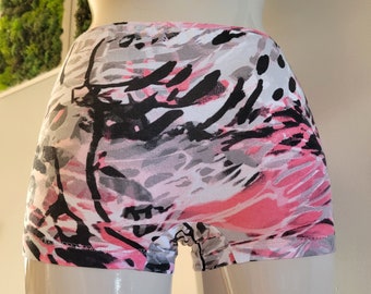 Abstract Viscose High Waist Panties, Boyleg Boxer Briefs