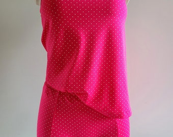 Fuchsia Cotton Pajama Set: Lace Boxer Briefs & Top