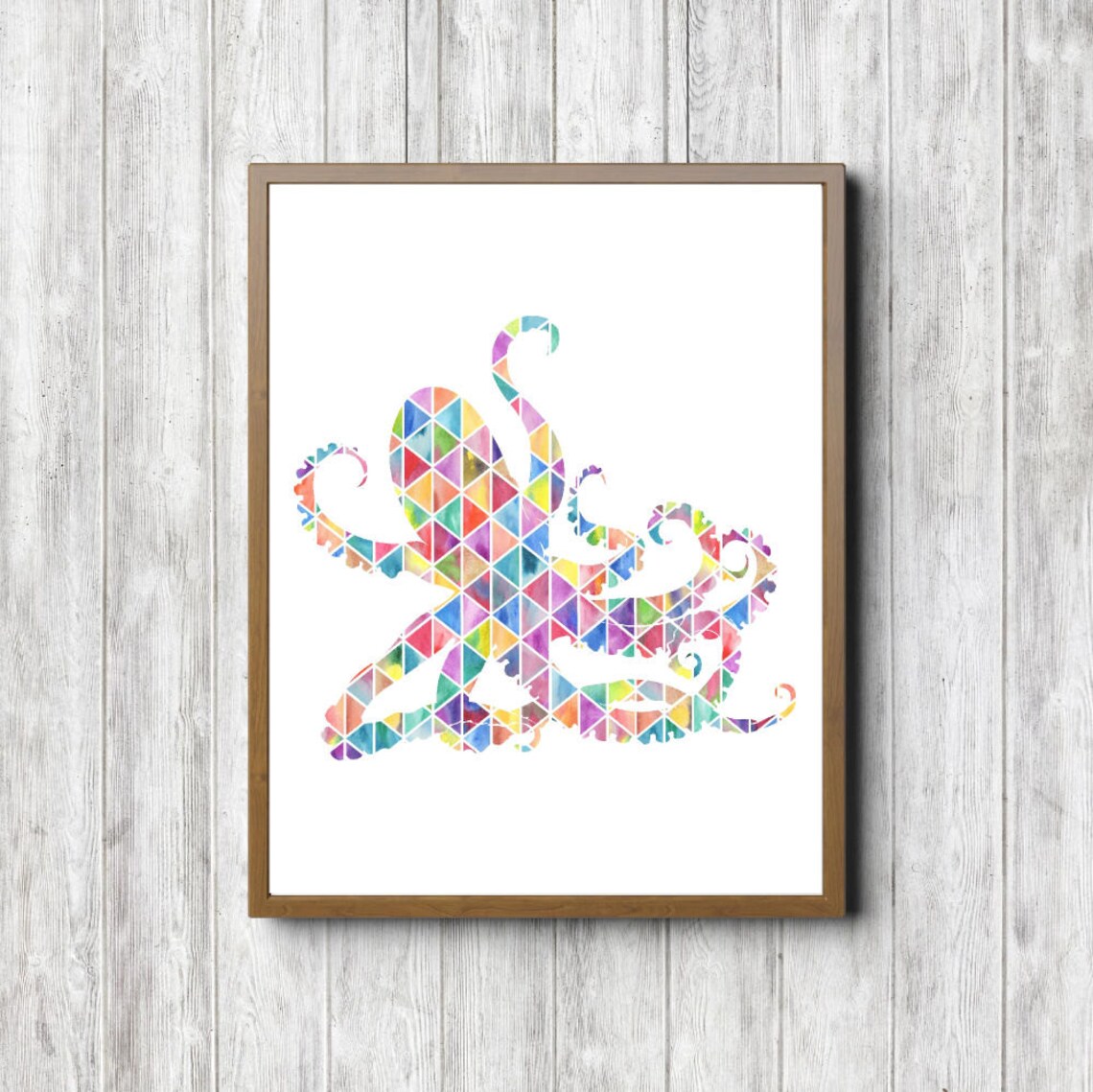 Printable Octopus Nursery / Girls Room Wall Art Geometric Etsy