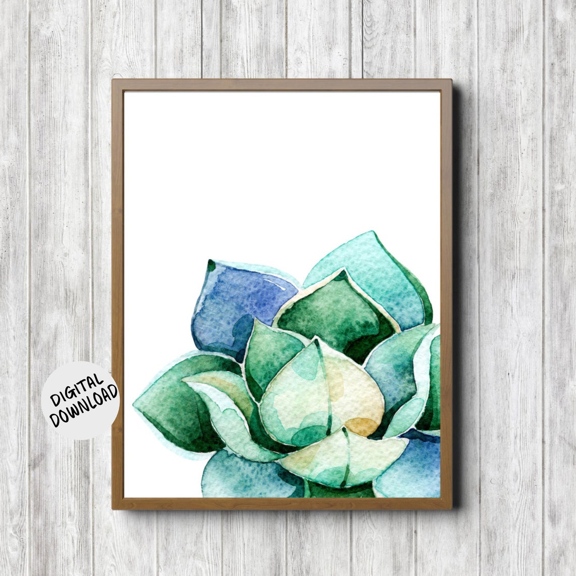Watercolor Succulent Plant Printable Nursery / Office / - Etsy
