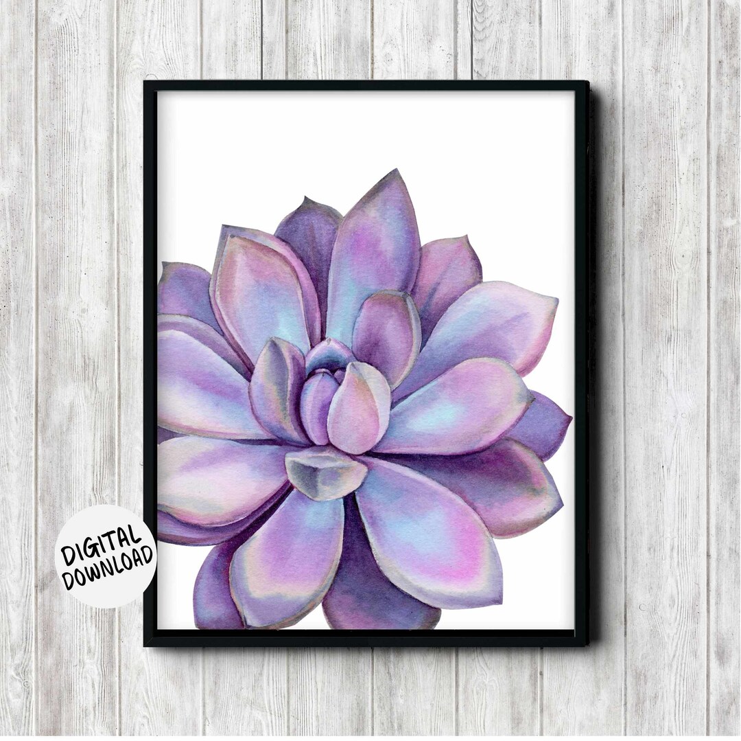 Printable Botanical Wall Art - Watercolor Succulent Print - Nursery ...