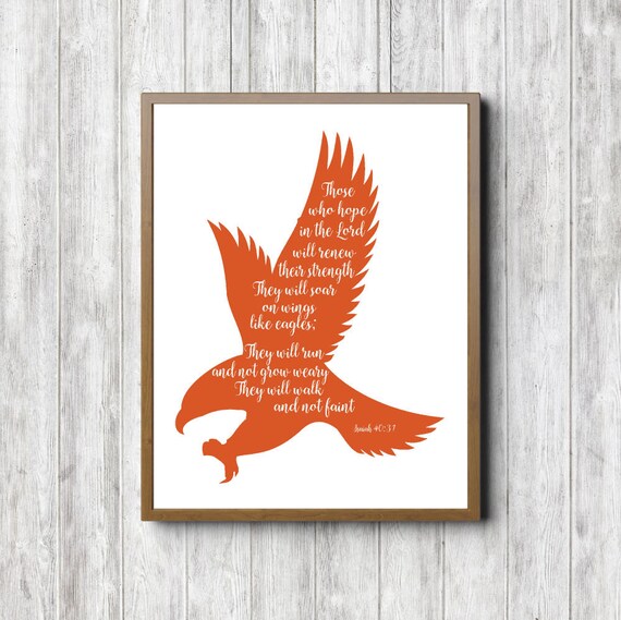 Soaring Eagle Scripture Watercolor Eagle Print Isaiah 40:31 Fine Art ...