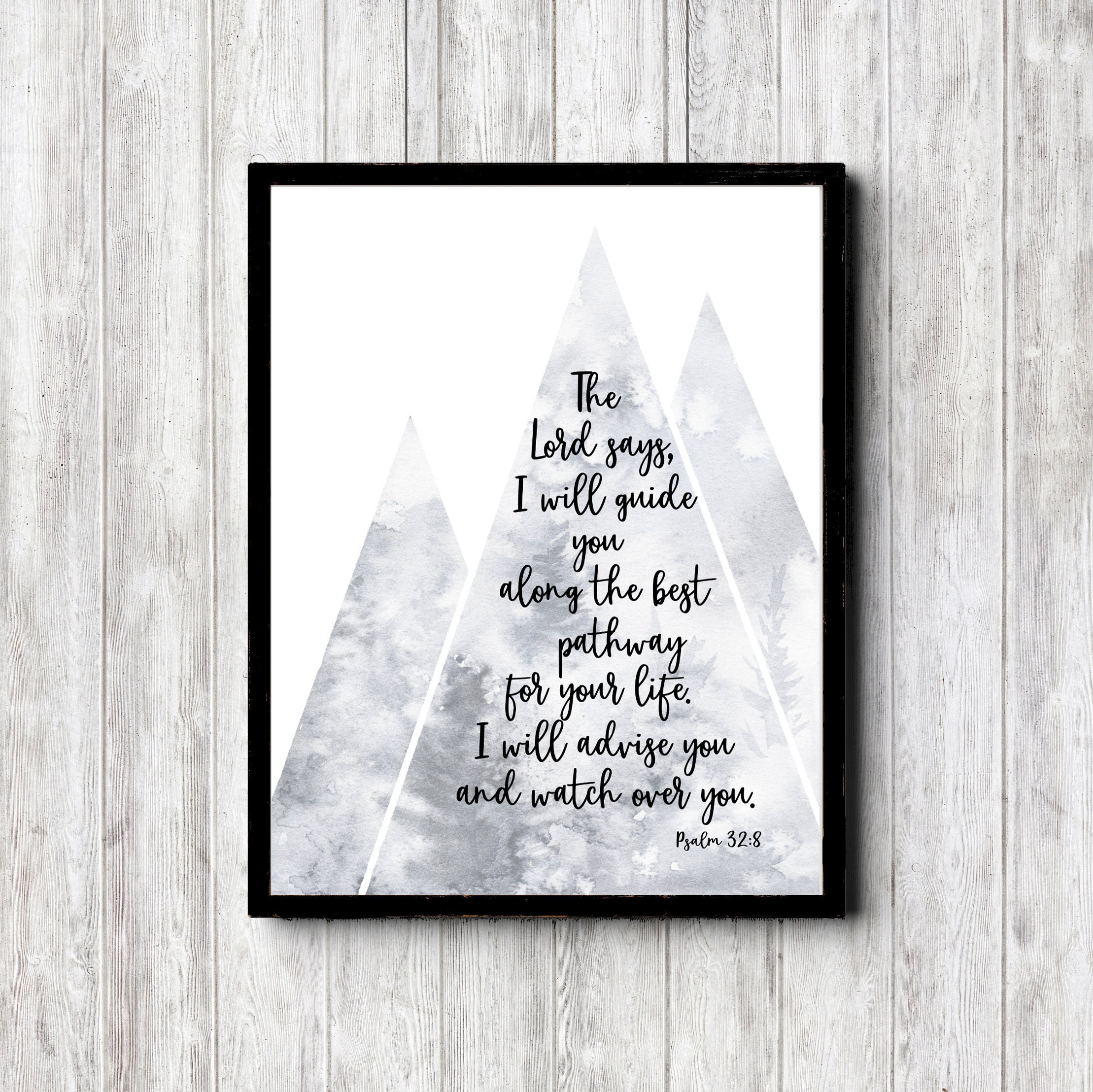 Printable Psalm 32 8 Scripture Wall Art Gender Neutral Etsy Canada