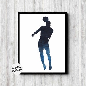 Watercolor Football Wall Art Printable Poster - Soccer Gift For Teen/ Player /Coach / Fan - Sports Boys Room Decor